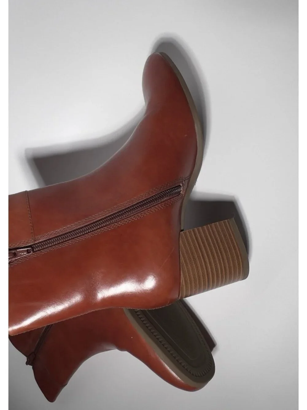 Vagabond Cinnamon Leather Ankle Boots Women’s US 7.5 EU 38 Block Heel
